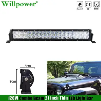 

Offroad Hood 22inch LED Fog Light 120W 21" Thin LED Light Bar For Jeep JK 4x4 Truck SUV UTV ATV Pickup Lower Bumper Driving Lamp