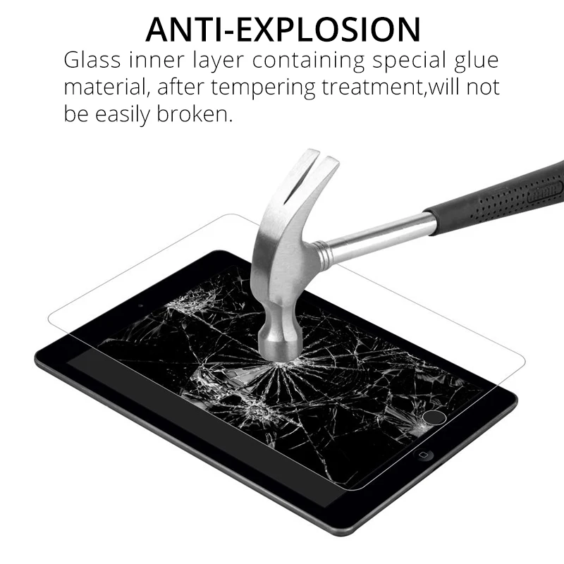 Premium 2-Pack Tablet Screen Protector Glass with Protective Film