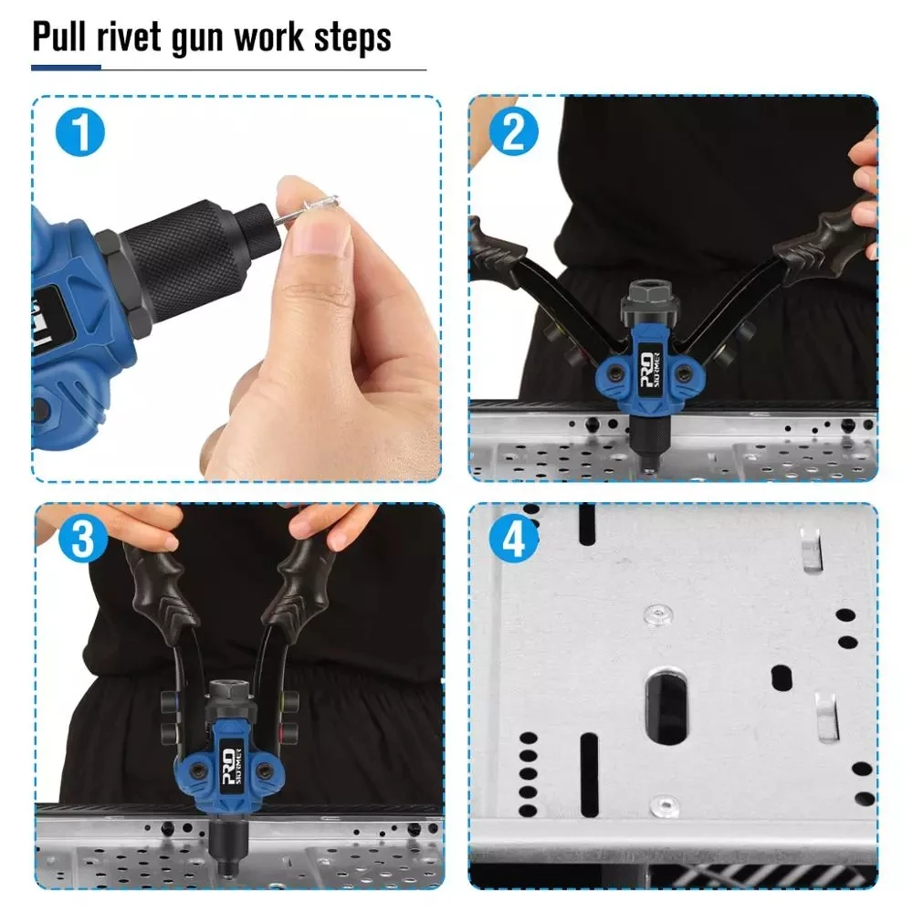 Rivet Gun rivet nut tool rivet gun set 3 in 1 Hand Threaded Rivet Nuts Guns Riveter of Sleeve Nuts Rivnut Tool For Auto M3/M4/M5/M6/M8/M10 Multi Reaming By PROSTORMER