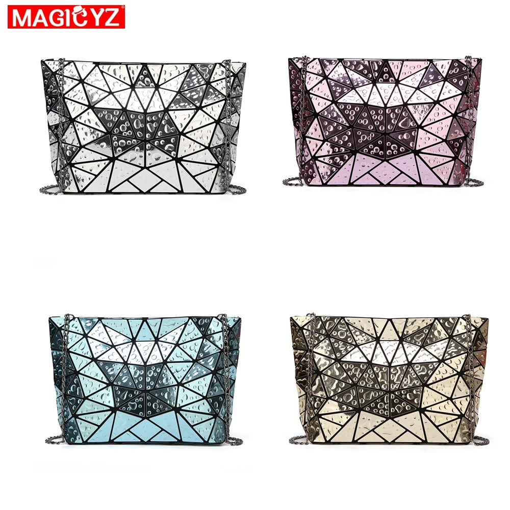Najtaniej Modne laserowe nieregularny trójkąt pojedynczy łańcuch kobiety torba na ramię geometryczny krotnie sprzęgła torba torebka i torebki