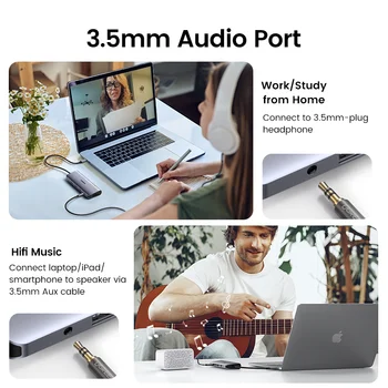 Adaptateur 10 en 1 HUB USB C vers Multi USB 3.0, Accessoires HDMI avec Séparateur 3 Ports pour MacBook Pro 6
