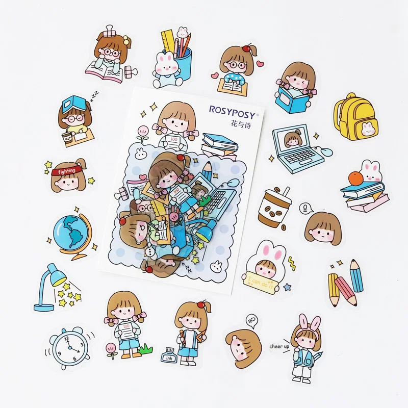 Kawaii обучение девушка стикеры