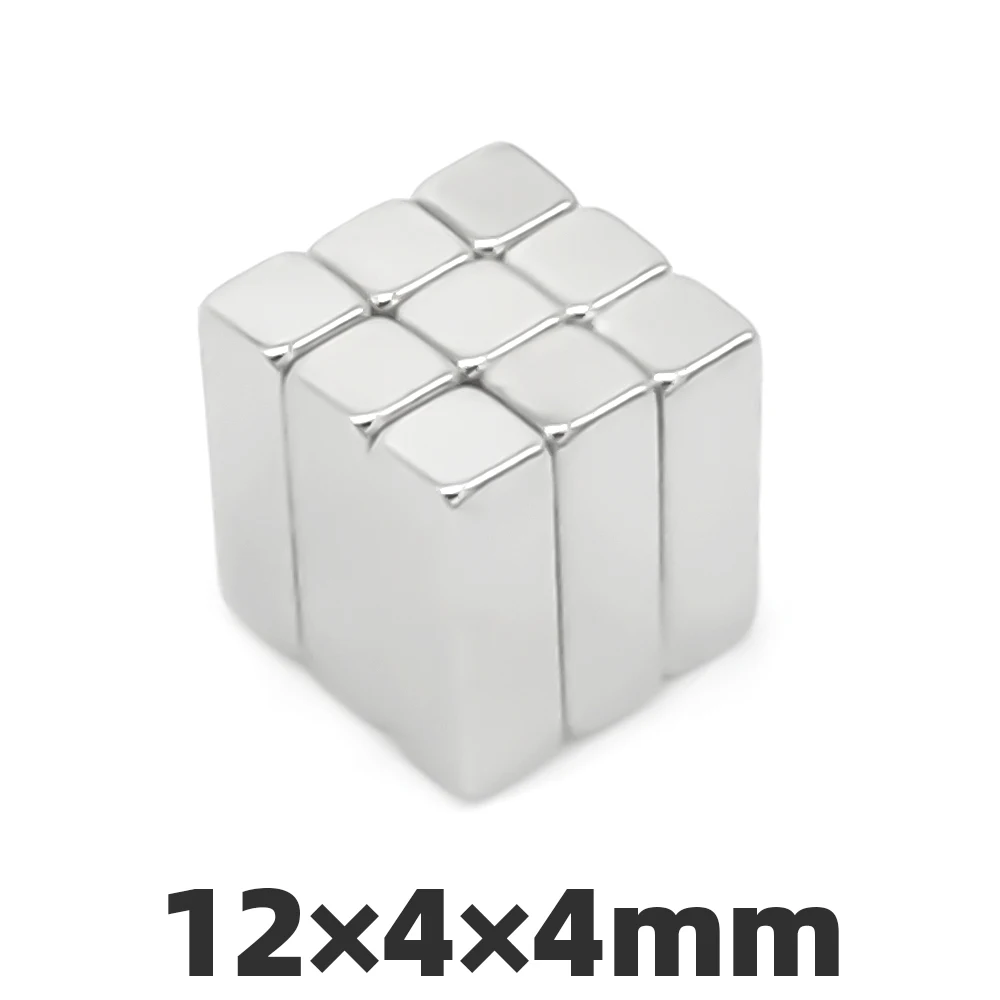

LOMH 100/200/500Pcs 12x4x4mm N35 Neodymium Magnet Super Strong Power Block Square Rare Earth Magnets Rectangular 12 * 4 * 4mm