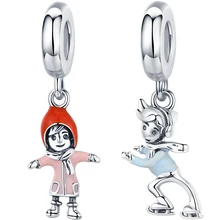 Womak menino menina colar pingente encantos do esmalte fit pulseira Pandora charme 925 grânulos de prata esterlina jóias presente de Natal(China)