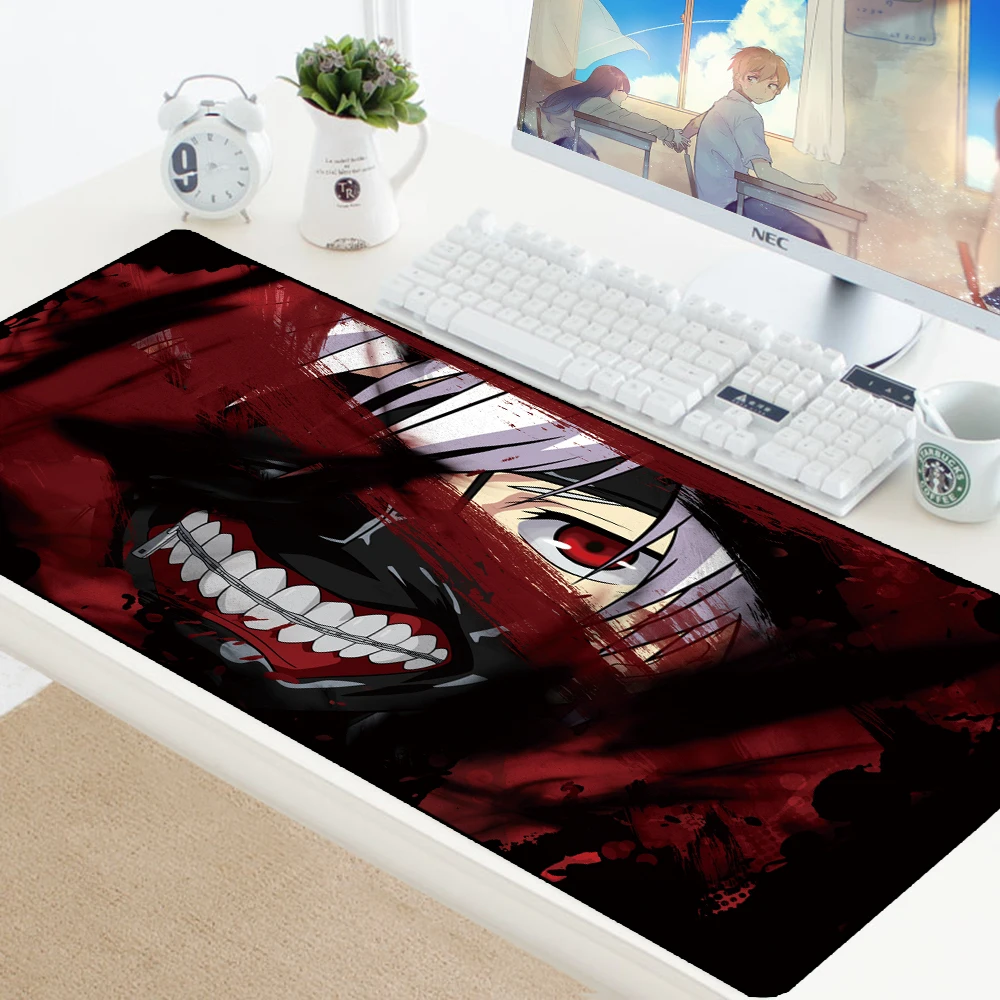 Игра в игры Токийский Гуль, коврики для мыши, коврик для мыши с рисунком аниме, большой размер xl, геймерский коврик для мыши, большая клавиатура, стол для компьютера, ПК, коврик для ноутбука