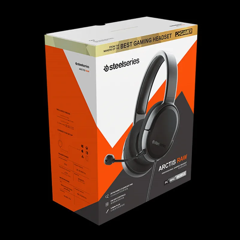 With Retail Box Steelseries Arctis Raw Игровые наушники, гарнитура для электронных спортивных игр, наушники для мобильного телефона с усиленным басом и шумоподавлением CF - Цвет: With Retail Box