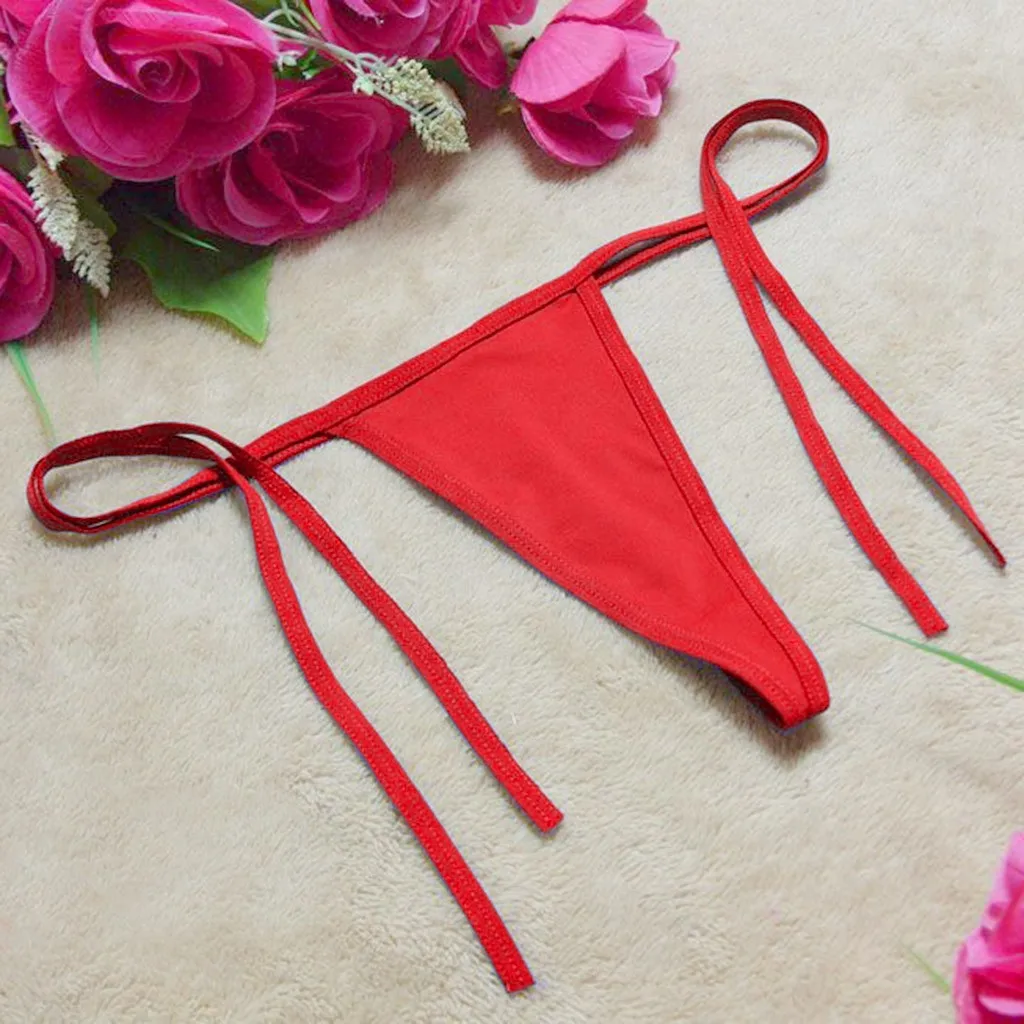 bikini Summer Hot swimwear women Brazilian Cheeky Bikini Bottom Side String Tie Thong Bathing Swimsuit swim panties 3 Colors