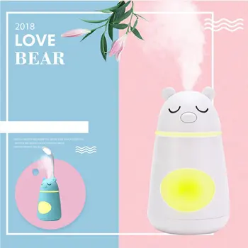 

Cute Mini Bear Shape USB Humidifier Air Diffuser Purifier Atomizer LED Lamp Cartoon Humidifier For Home Bedroom