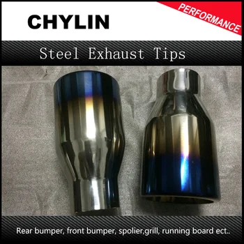 

Racing Car Exhaust Tip Neochrome Blue ID:63mm(2.5") OD:101mm(4") L:180mm(7.") Stainless Steel Exhaust Muffler Tip End Pipe