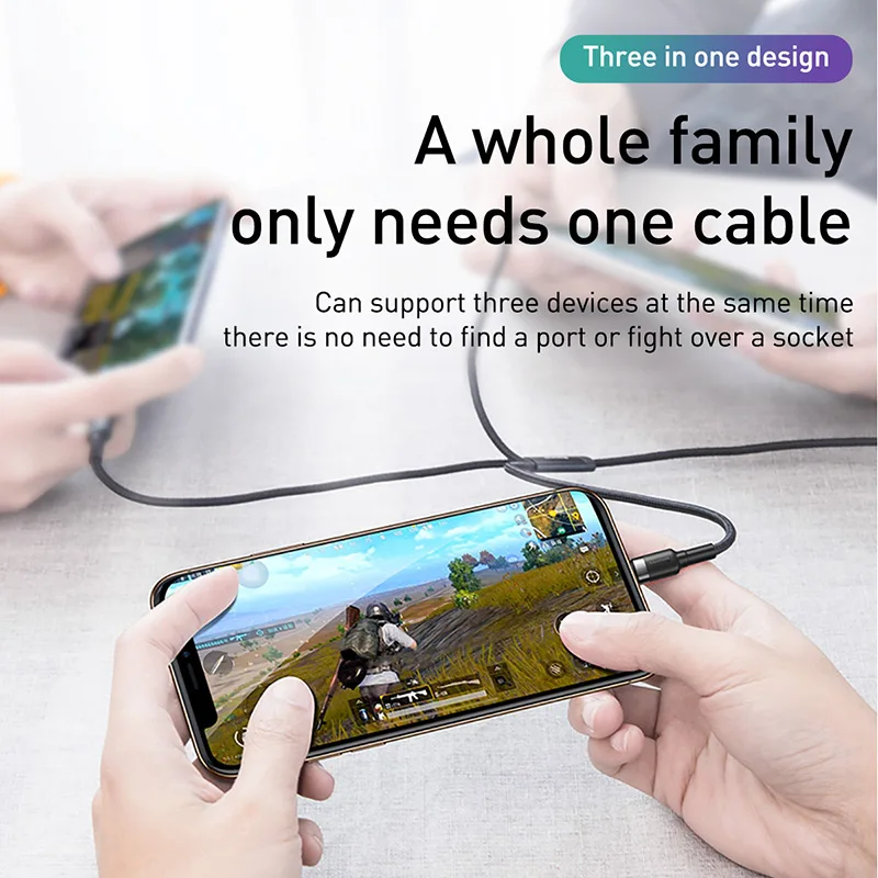 Baseus 3 в 1 USB кабель для iPhone Xr 8 11 Pro быстрое зарядное устройство usb type кабель C кабель micro-USB кабель для зарядки телефона huawei зарядное устройство USB Type C быстрая зарядка