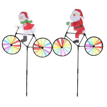 

2pcs Snowman Christmas Portable Pinwheels Windmill Toy Decoration Wheel Wind Spinner for Garden Yard Outdoor