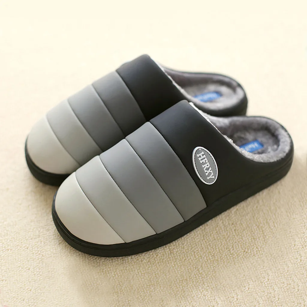 Zapatillas casa/зимние теплые тапочки Мужская замшевая обувь в полоску Короткие