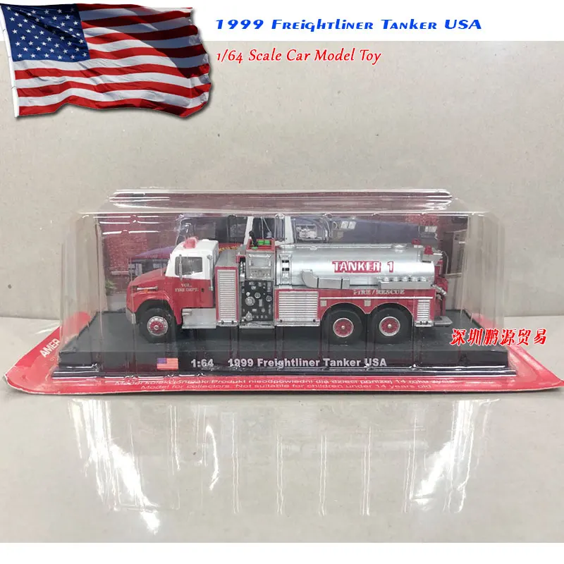AMER 1/64 масштабная модель автомобиля игрушки 1999 frellightliner танкер США пожарный двигатель литья под давлением металлическая модель грузовика игрушка для сбора/подарка
