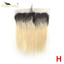 Ross довольно высокий коэффициент Реми бразильские прямые волосы Кружева Фронтальные эффектом деграде(переход от темного к Color1b блондинка Earto уха 13x4 спереди человеческие волосы 1b/613