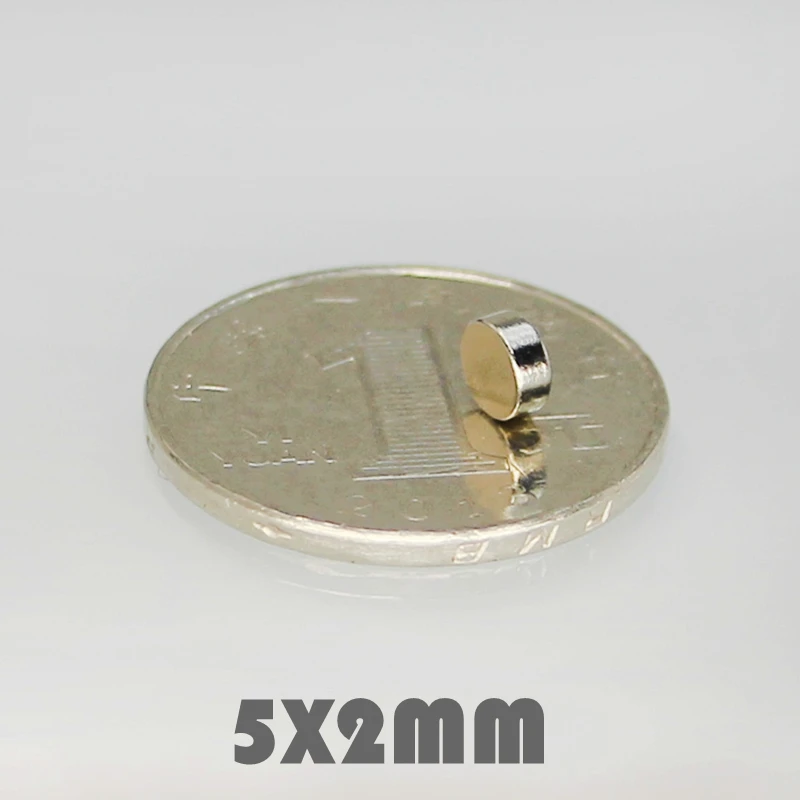 

500Pcs 5x2 mm 5*2 mm Neodymium Magnet Permanent N35 NdFeB Super Strong Powerful Small Round Magnetic Magnets Disc 5mm x 2mm