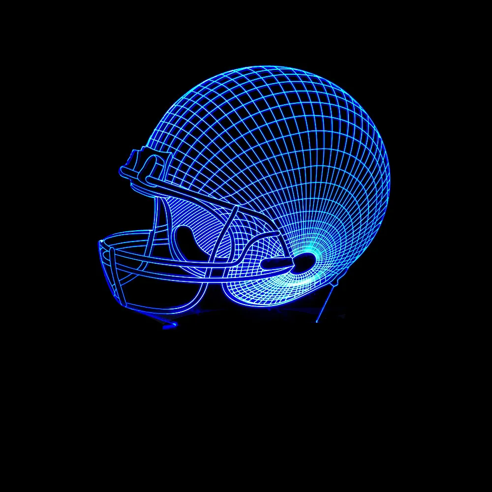 

Football Helmet Colorful ya ke li deng Touch USB Visual Stereo Lamp Gradient 3D Lamp Small Night Lamp KT-C