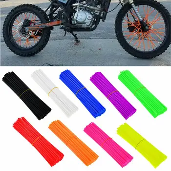 

36/72pcs Motocross Dirt Bike Spoke Skins Cover Wheel Rim Decor Protector Wraps Car Styling