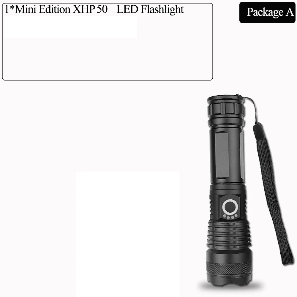 Супер яркий XLamp xhp70.2 самый мощный светодиодный светильник-вспышка с usb Zoom фонарь xhp70 xhp50 18650 или 26650 перезаряжаемый аккумулятор светодиодный светильник - Испускаемый цвет: Package A