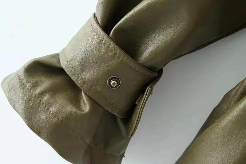 AliExpress, осень и зима, отложной воротник, пуговицы, талия, облегающие, на шнуровке, из искусственной кожи, Женская облегающая, универсальная
