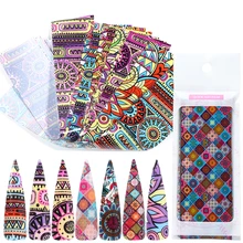 10 шт 20*4 см Фольга для ногтей наклейки-лак микс Ретро цветок переводные наклейки слайдер для художественное оформление ногтей маникюр SAXKH40-53-55