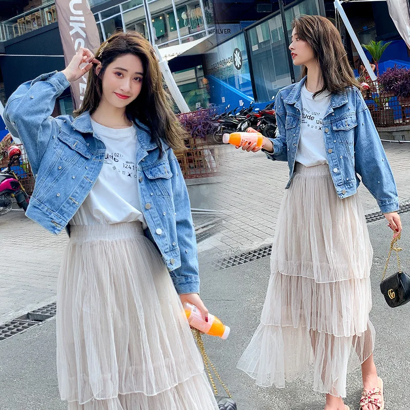 

2020 Spring New Style Slim Fit Korean-style Versatile Jacket Short-height Long-sleeved Upper Garment Jeans Coat Women's Short