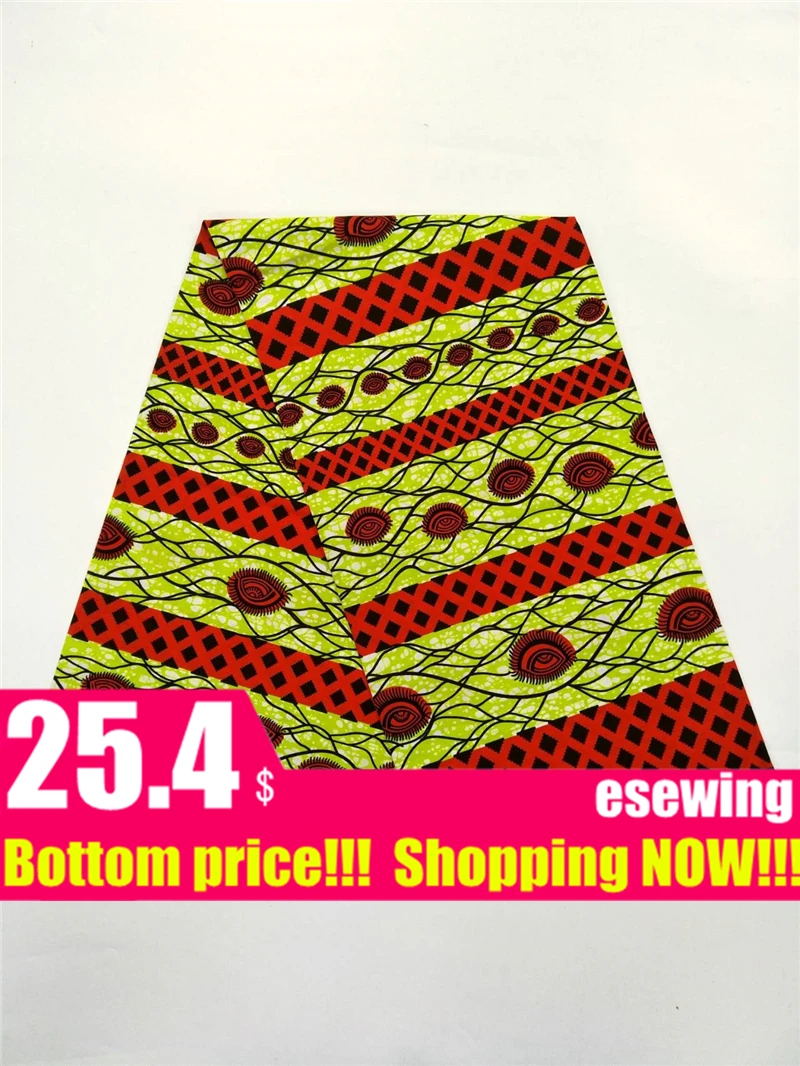Новая африканская настоящая восковая Ткань 6 ярдов Хлопок Анкара Нигерия Гана Голландский Настоящий Воск для лоскутного шитья африканские платья 12104