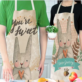 

Cartoon Animal Apron Cotton Household Tools Kitchen Sleeveless Aprons Smock Men and Women Adult Kitchen Cleaning Accessories