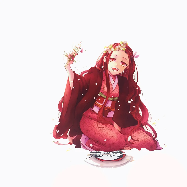 Темно-orange Tanjirou фигурка коллекционные модели игрушки Demon Slayer Kimetsu no Yaiba ПВХ кукла для женщин мужчин детей косплей ювелирные изделия подарок - Цвет: Темно-orange
