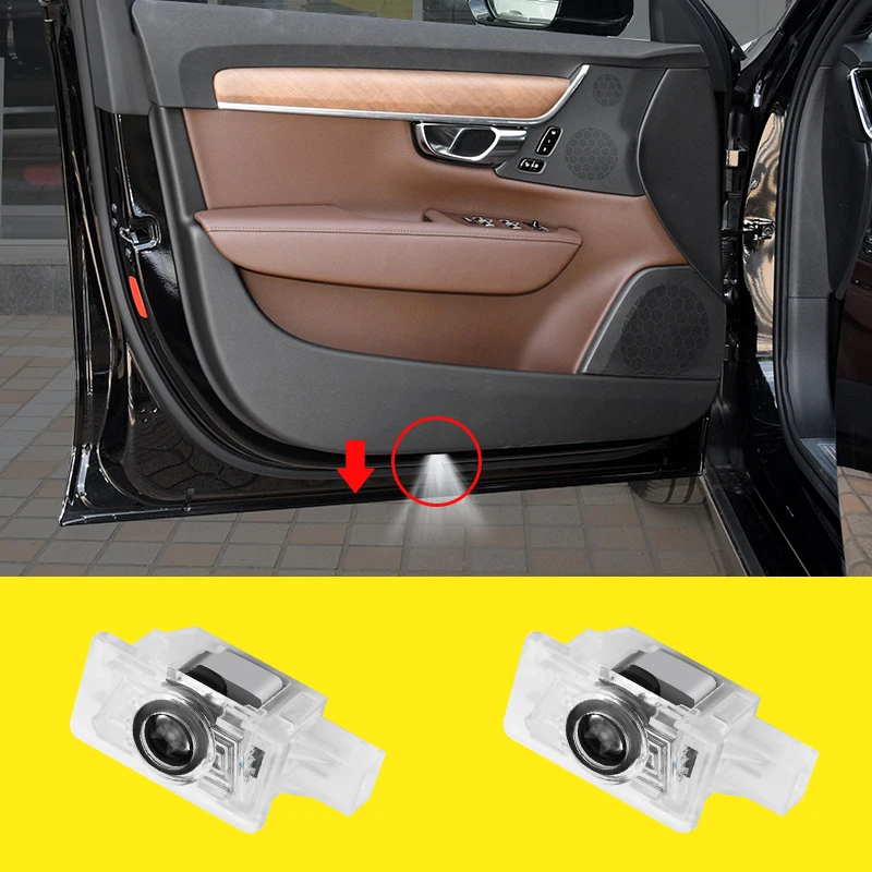 2 шт. для VOLVO XC60 XC90 S80 S60 S80L S60L V60 V40 2012-2019 Автомобильный светодиодный дверсветильник
