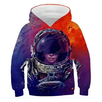 

2020 newest boy girl child galaxy astronaut outer space astronaut hooded sweater casual sweater fashion 3D hoodie streetwear