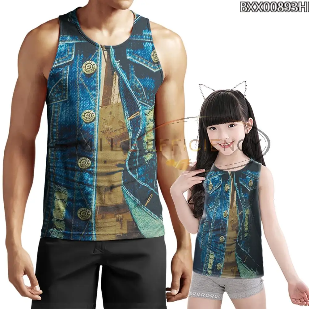

2020 New Hip Hop Polyester 3d Printing Fake Two Vest O-neck Bodybuilding Ventilation Summer Party Vest