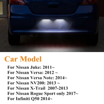 

2835 SMD License Plate Lights For Nissan Qashqai X-trail Juke Patnfinder NV200