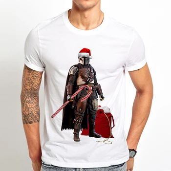 

Santa The Mandalorian Santalorian funny t shirt men summer new white casual homme short sleeve cool Christmas tshirt unisex gift