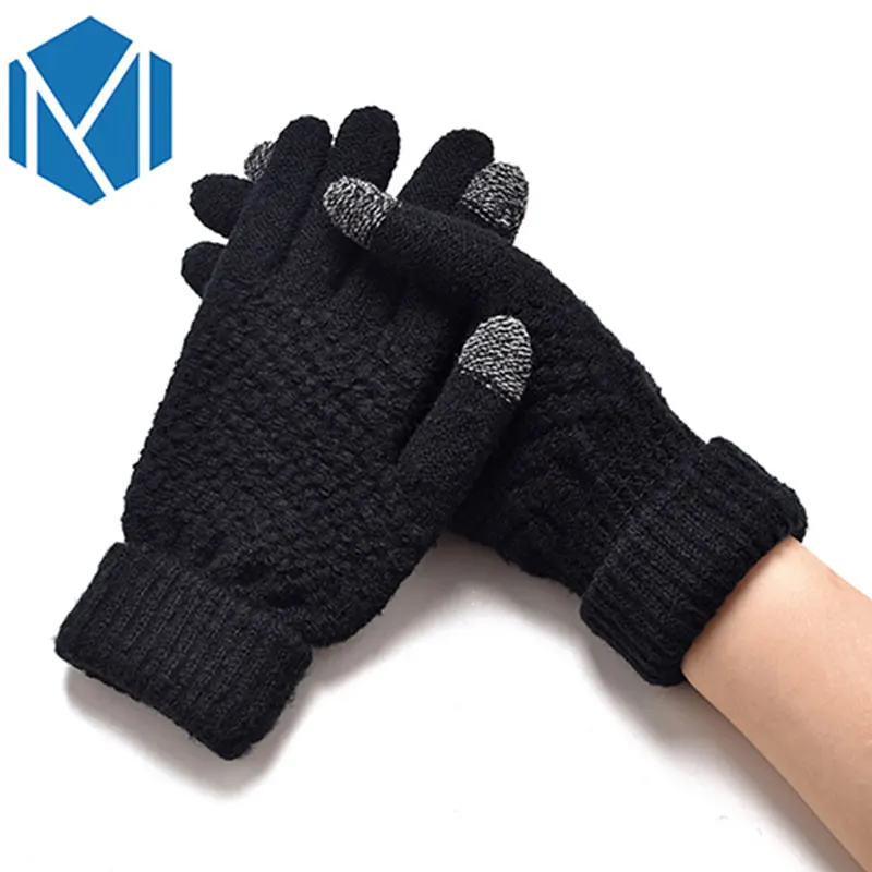 H Лидер продаж Модные Guantes для мужчин и женщин зимние теплые перчатки вязание снежинка шаблон полный палец перчатки и варежки Luvas - Цвет: Type 18