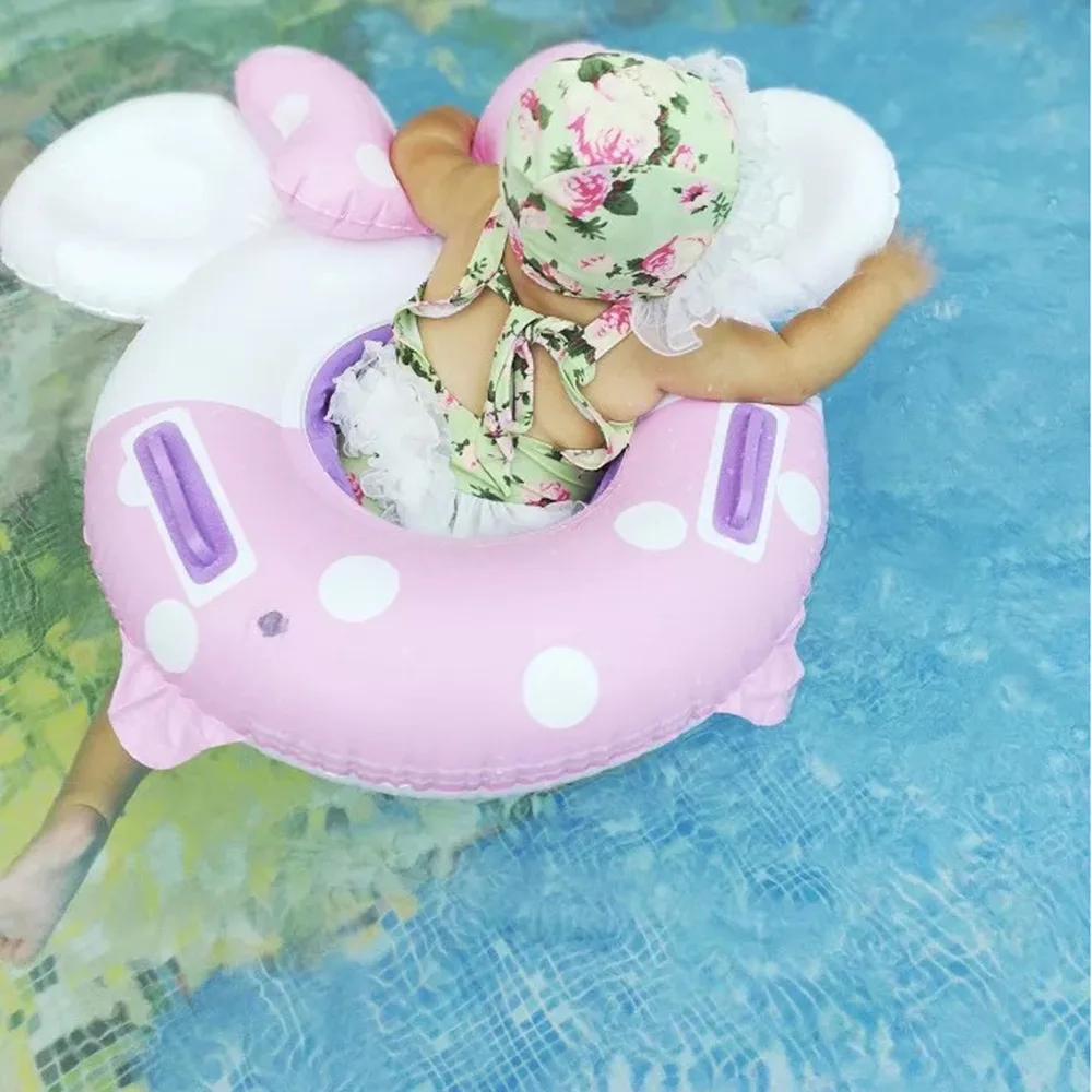 

Yiwu Manufacturers New Style Online Celebrity Cartoon mi roche enterprise Thick Handle Seat Ring Children Baby Inflatable Swim R