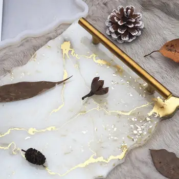 

Large Teacup Silicone Mould With Gold Handle Irregular Epoxy Diy Supplies Tray Artist Resin Tea Mold Fruit Silicon Art Coas K2V5