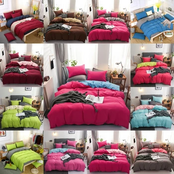 

Solid Color Winter Bedding Set Polyester Duvet Cover Bed Sheet Pillowcase Bedclothes 3-4pcs/Set Bed Sets Home Textile
