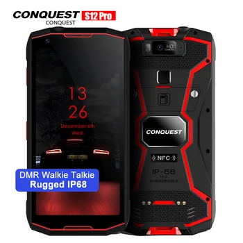 Перейти на Алиэкспресс и купить Водонепроницаемый прочный смартфон Conquest S12 Pro IP68 P70 6 ГБ + 128 Гб 5,99 дюйма 8000 мАч OTG NFC Android 9,0 рация ПМР сотовый телефон