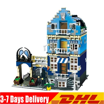 

IN Stock DHL 1275Pcs Factory City Street European Market Model Building Block Set Bricks Kit Compatible 84007 15007 10190