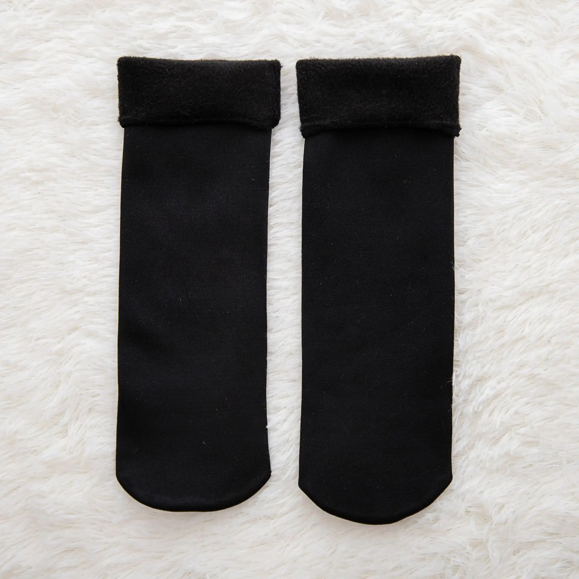 Winter warm socks color black socks thick velvet ladies girls women socks warm feet - Color: BB13910802L1