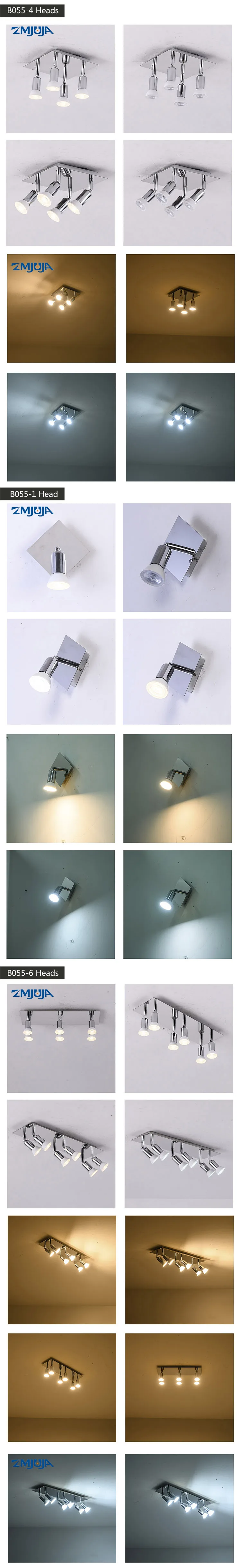 Вращающийся 1 головка 2/4/6 головок светодиодный потолочный светильник для кухни столовая гостиная огни регулируемый