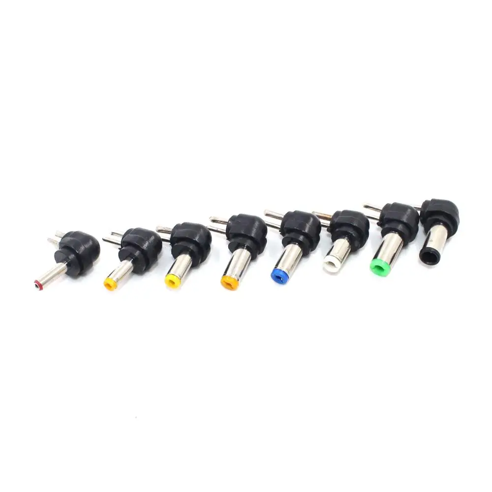 8PCS/Set Universal Laptop dc tip Adapter 90 Degree 2Pin To 4.01.7Mm/3.51.35Mm Dc Connector power plug adapter power socket adapter conversion plug plug conversion socket wall charger adapter universal socket adapter