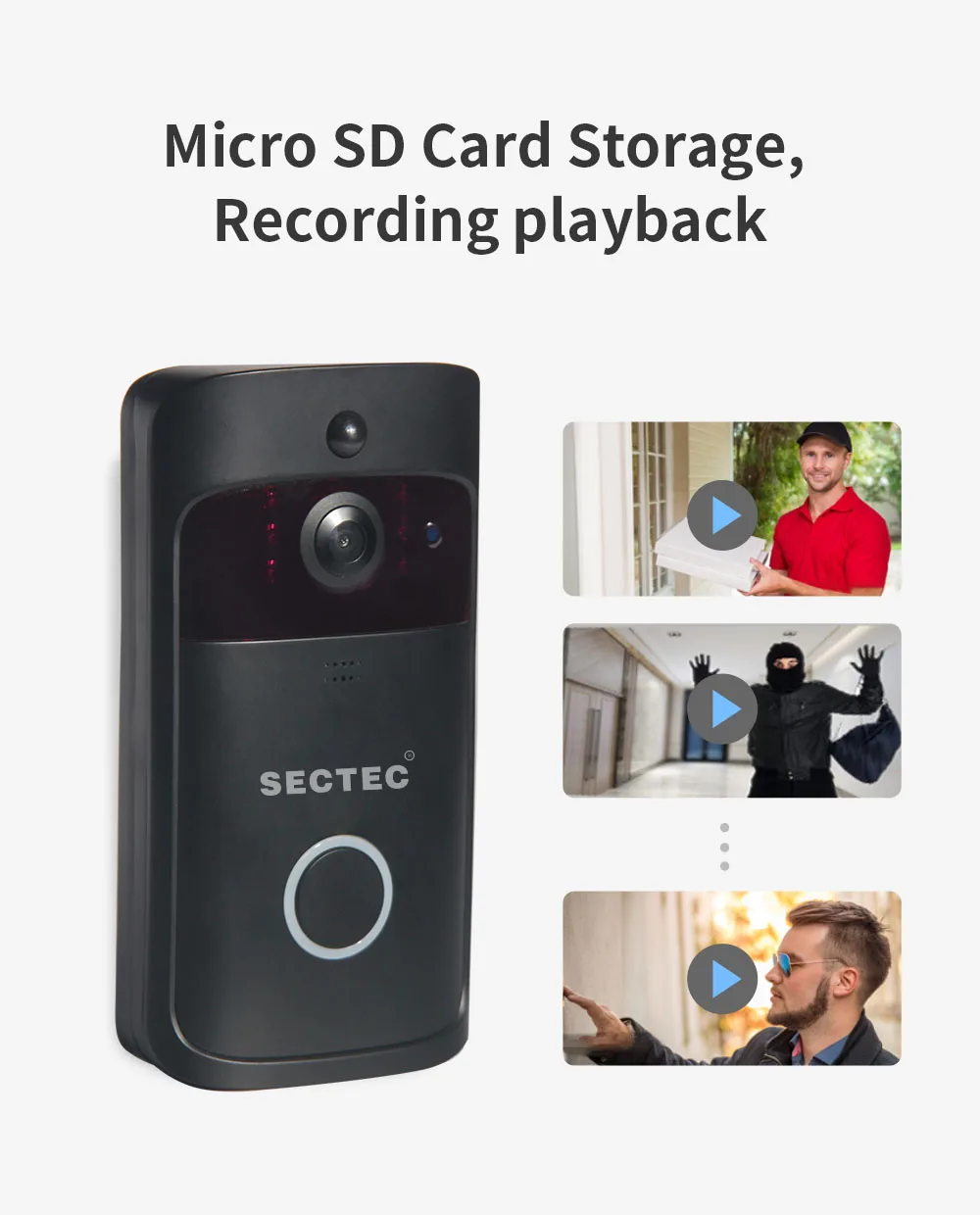 

INQMEGA Wifi Video Doorbell Wireless Security Camera Phone Home Door bell Alarm Remote Control Phone Night Vision Safely