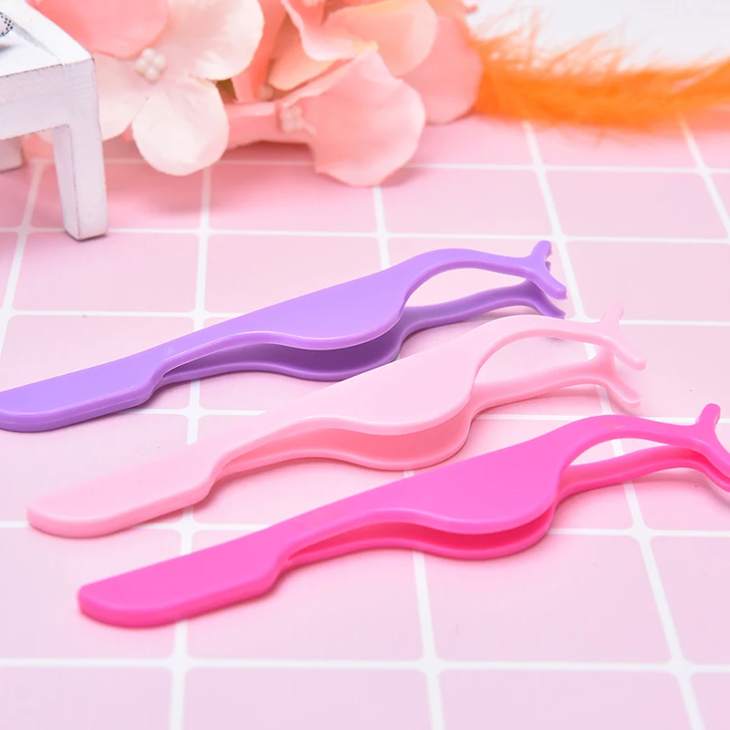 1pc Eye Lash Tweezer Fake Eye Lash Applicator Eyelash Extension Curler Nipper Auxiliary Clip Clamp Makeup Tools