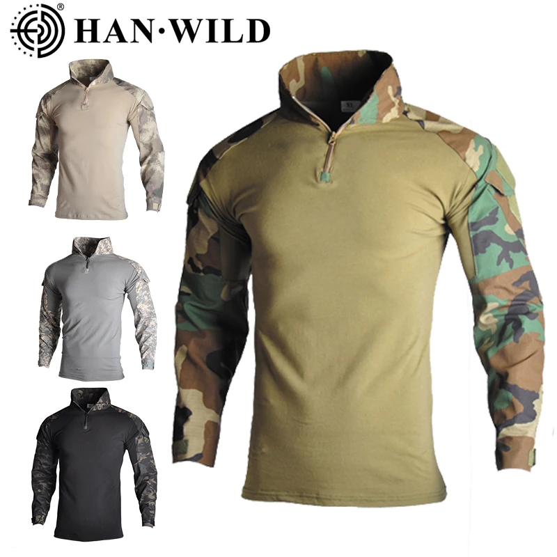 HAN WILD US Army Tactical Military Uniform Airsoft Camouflage Combat-Proven Shirts Rapid Assault Long Sleeve Shirt Battle Strike HAN WILD US Army Tactical Military Uniform Airsoft Camouflage Combat-Proven Shirts Rapid Assault Long Sleeve Shirt Battle Strike