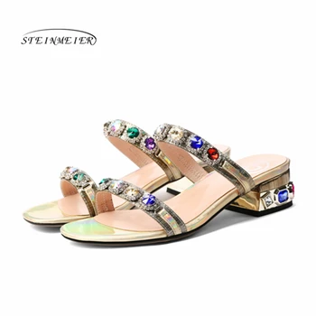 

Sexy Women High Heels Pumps Fashion Crystal Party Wedding Shoes Woman Comfort Quality Genuine Leather Summer Sandals Pumps 2020