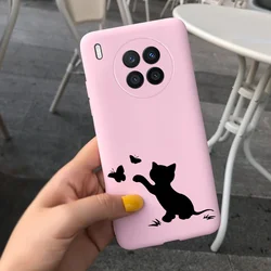 Cute Cartoon Soft Silicone Phone Case - Colorful Protective Cover and Bumper for Honor 50 Lite (Pink 1152)