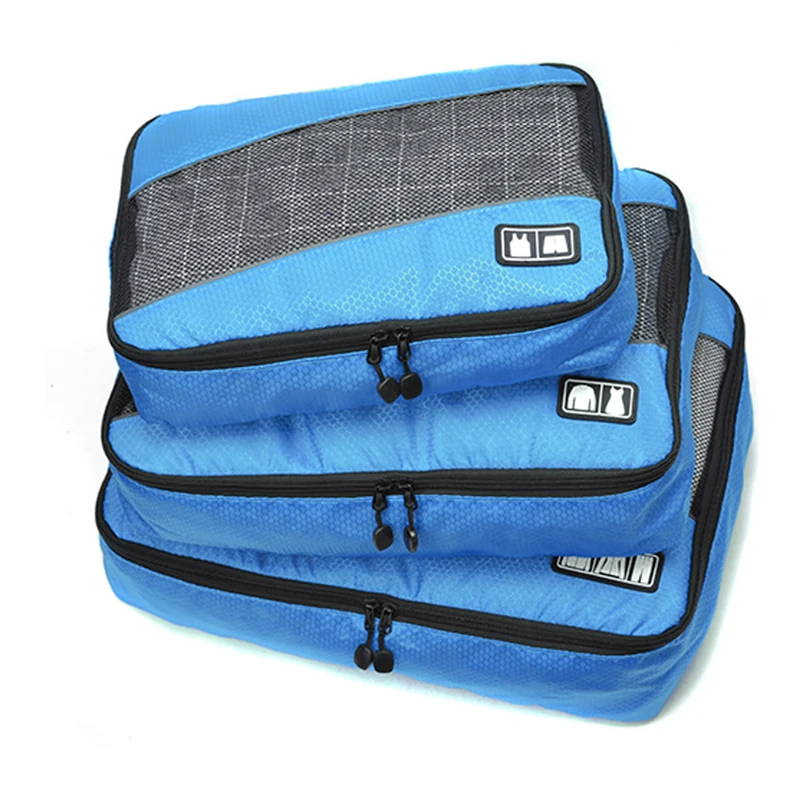 Рюкзак для путешествий Карамельный цвет, аксессуары для путешествий, сумка 3 шт./компл. Упаковка Кубики полиэстерных мешках для одежды Чемодан сумка-Органайзер