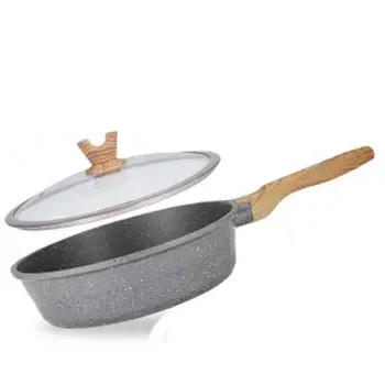 

Maifan Stone Wok 28CM Non-stick Pan Without Oily Smoke Flat Bottom Wok Household 24 Frying Pan Induction Cooker Pots for Cooking