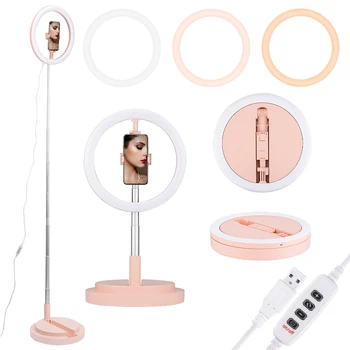 

66" Retractable Photography LED Selfie Ring Light Dimmable Camera Phone Ring Lamp Fill Light For Makeup Video Live Studio